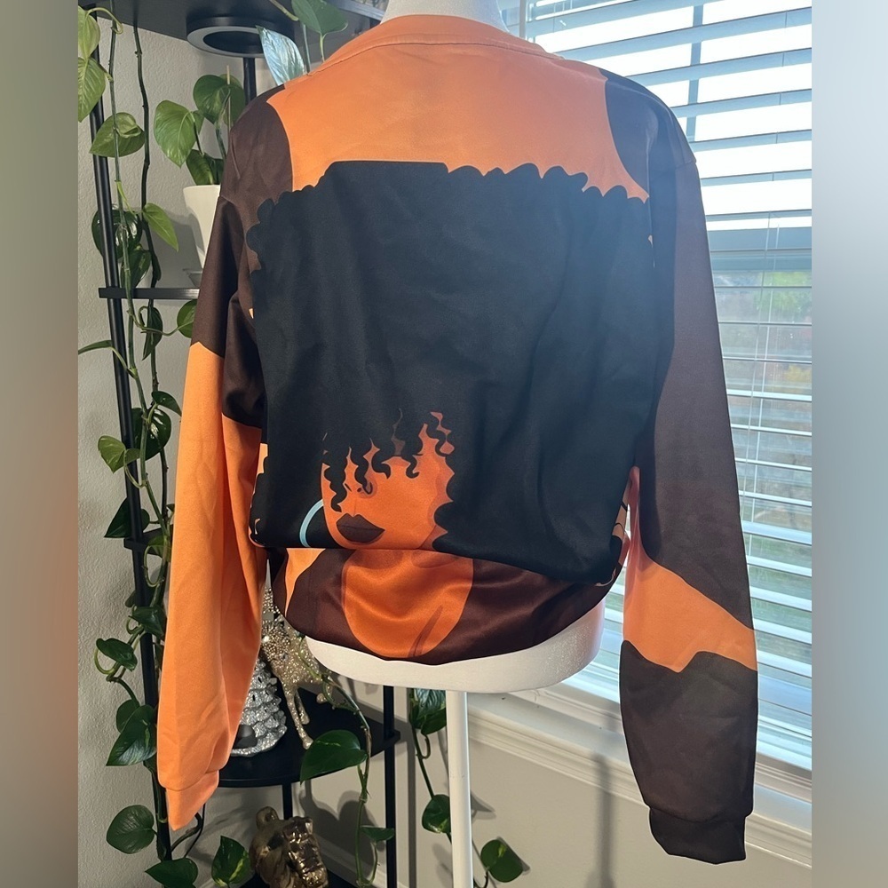 Orange and Black Graphic Sweatshirt - Picture 4 of 4